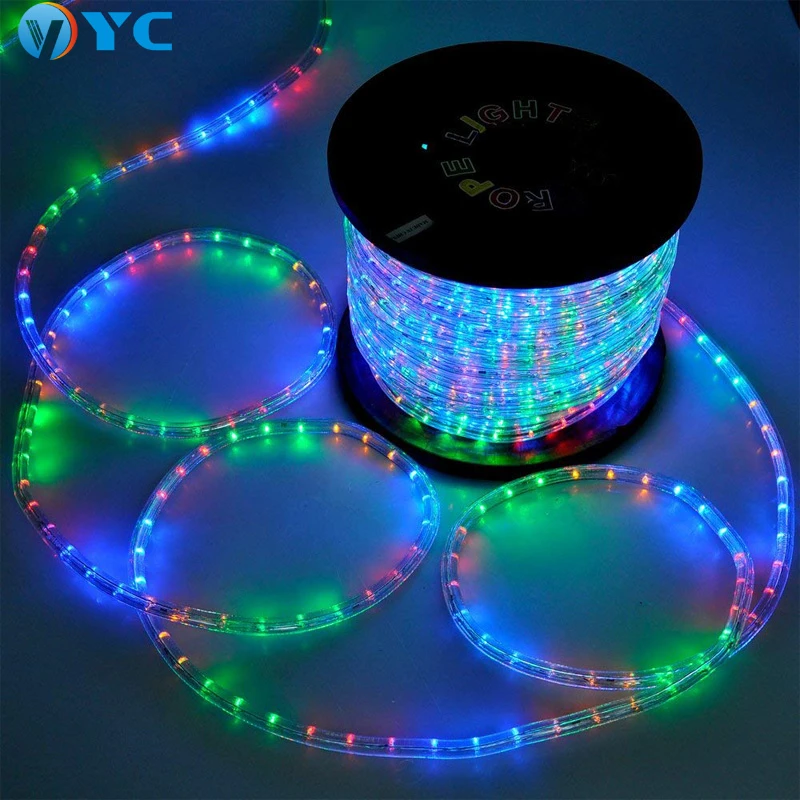 Wholesale 50 Meter 110v 220v Outdoor Multi Colour Round Hose Decorative Neon Flex RGB IP67 Waterproof Led Rope Lights Suppliers