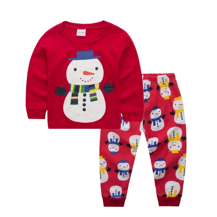 Wholesale Christmas family matching Pajamas autumn ruffle pants solid red pajamas 2 pieces set collar sleepwear with piping