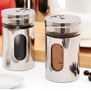 Wholesale colorful 201 stainless steel glass flavor bottle spice jar for seasoning