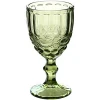 Wholesale Customized Colored Water Goblet 10.5 Oz Vintage-inspired Pattern Glass Wedding Goblets Solid Glass Color
