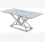 Import wholesale design stainless steel base  modern glass gold metal dining room table from China