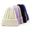 Wholesale fashion custom label children winter skull cap warm winter kid beanie hat