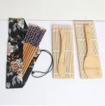Wholesale Japanese Style Bamboo Sushi Serving Set, DIY Sushi Making Kit With Cotton Bag