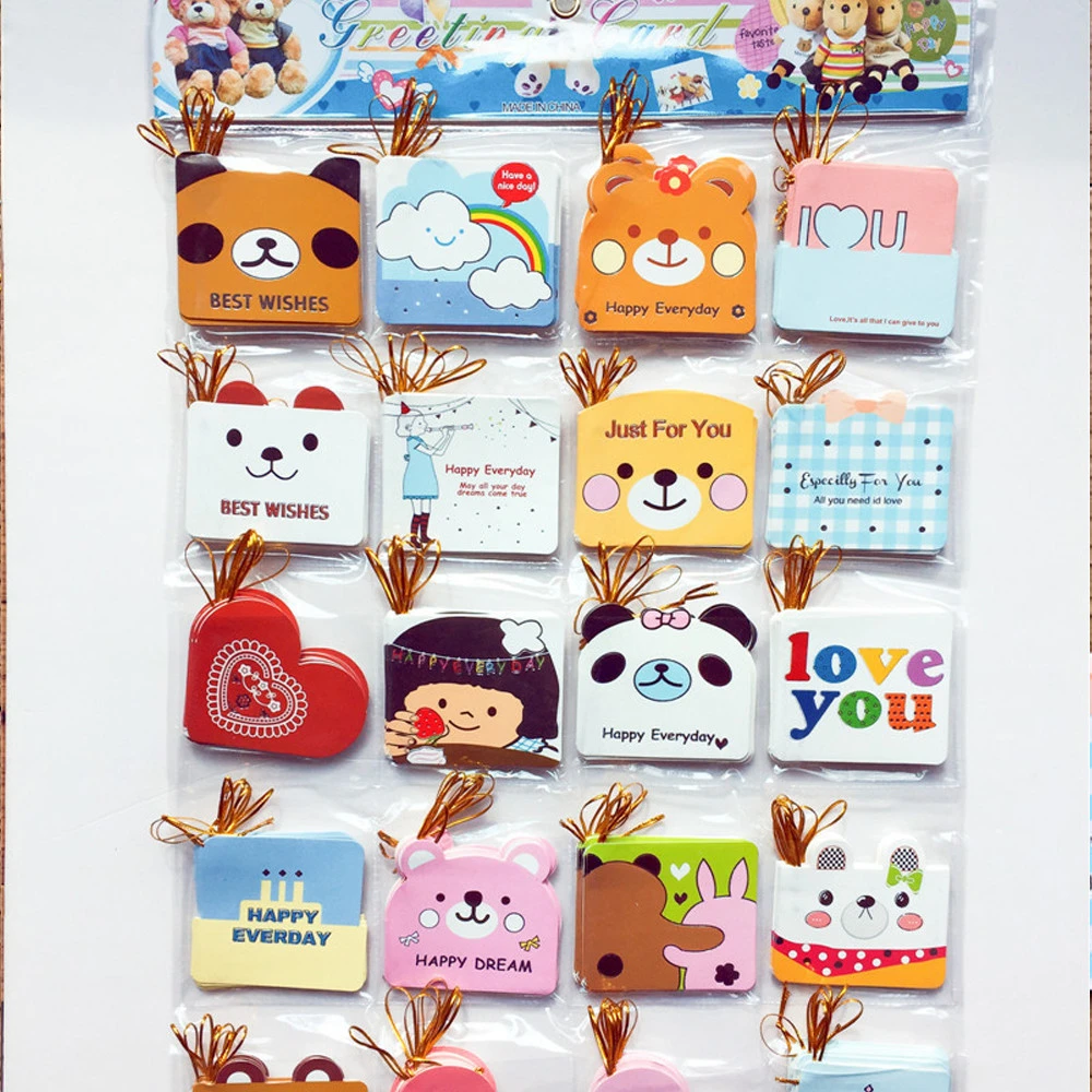 Wholesale OEM Birthday greeting cards popular small size greeting cards with hanger
