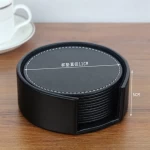 Wholesale Promotion High Quality Business Hot Pu Coaster Set Pu Leather Cup Mat For Hotel Tea Coffee Drink Coaster