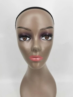 Wholesale Realistic Female Wig Display Shoulders Hair Makeup eyelid smiling Human African American Mannequin Head