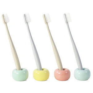 Wholesale Round Shape Colourful Ceramic Bathroom Accessories Set Toothbrush Holder