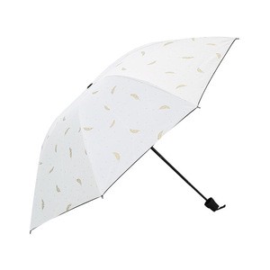 Wholesale uv protection 3 Folding umbrella Feather patterns rain umbrella with logo prints