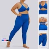 Wholesale Woman Legging Fitness Jogger Wear Cloth Pant Tight Suit Gym High Waist Bra 2 Piece Clothing Sport Plu Size Yoga Set