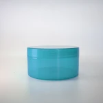 Wide Mouth Cosmetic Jar, Plastic Blue Scrub Cream Jar, Hair Conditioner Container