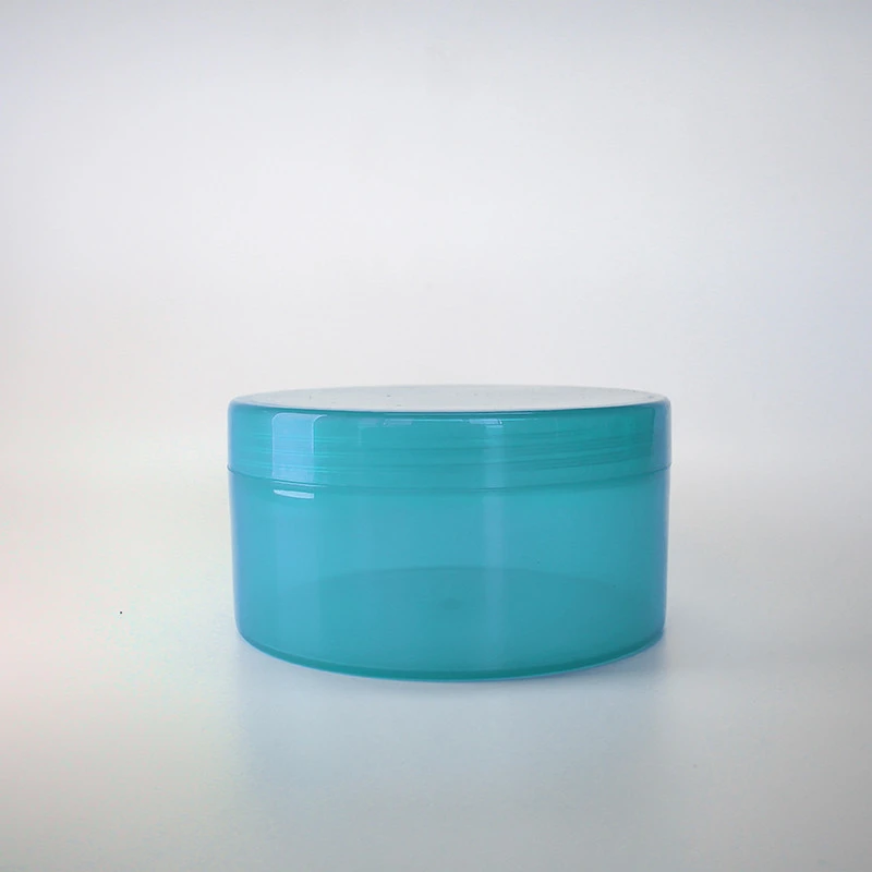 Wide Mouth Cosmetic Jar, Plastic Blue Scrub Cream Jar, Hair Conditioner Container