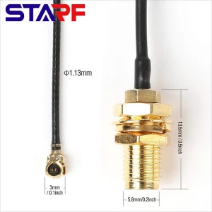 WIFI Antenna cable SMA female to IPEX with 1.13mm/1.37mm cable assembly
