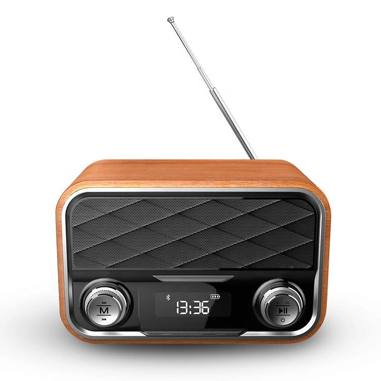 Wireless Charging Wood BT Speaker Support TF Card FM Radio