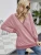 Import Women Fashion Long Sleeve V Neck Solid Color Blouse T-Shirt from China