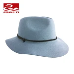 women formal panama leather rope yellow wool felt hat blank wholesale