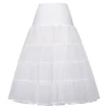 Womens  Ball Gown Style Retro long Crinoline white Underskirt wedding dress Petticoat for Vintage Dress