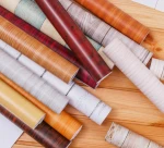 Wood grain furniture stickers self-adhesive wallpaper waterproof PVC wood bedroom living room TV background wall