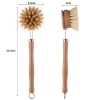 Wooden Coconut Sisal Cleaning Dish Brush Natural Eco Friendly Bamboo Bottle Pot Brush Wooden Handle Cleaning Brush
