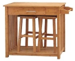 wooden dining table with 2 chairs
