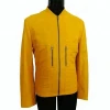 Yellow motorcycle leather jacket mens clothing