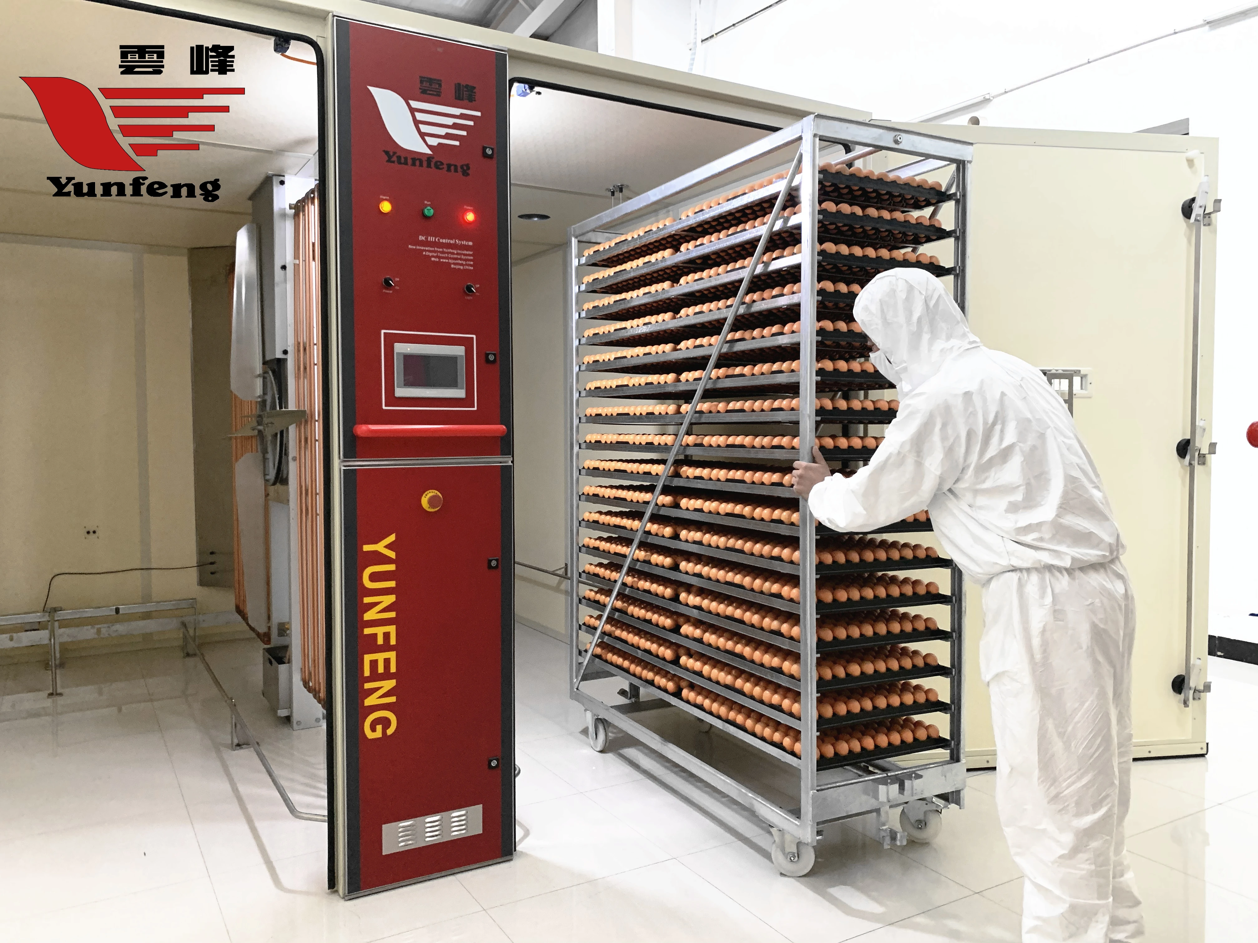YFDF-384 high quality single-stage 38400 eggs China industrial commercial egg incubator for sale