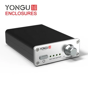 Yongu Enclosure 71.5*25.5-95mm 4 channel Power Black Aluminum Box Car Audio Amplifier with USB/SD/FM