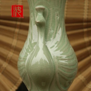 You porcelain peacock ping an safe and auspicious bottle home office decoration