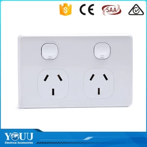 YOUU Best Selling Items 250VAC Modern Electrical Double 15A Wall Switch Socket