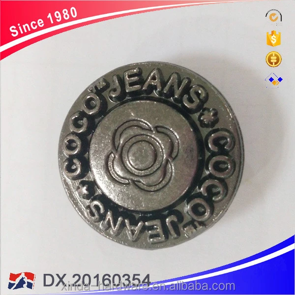 Zinc Alloy Metal Jeans Button With Good quality and Low Price