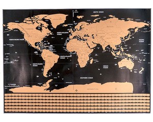 ZORAS 2018 NEW ARRIVAL DESIGN MOQ 1PC STOCK Scratched Map For The World with Drop Shipping Available