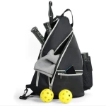 Pickleball Sling Bag - Large Capacity Crossbody Backpack with Reversible Strap, Padded Back & Water-Repellent Fabric fo