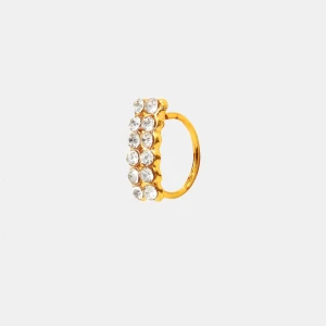 12 Stone Unique Fancy Golden Nose Ring Jewelry