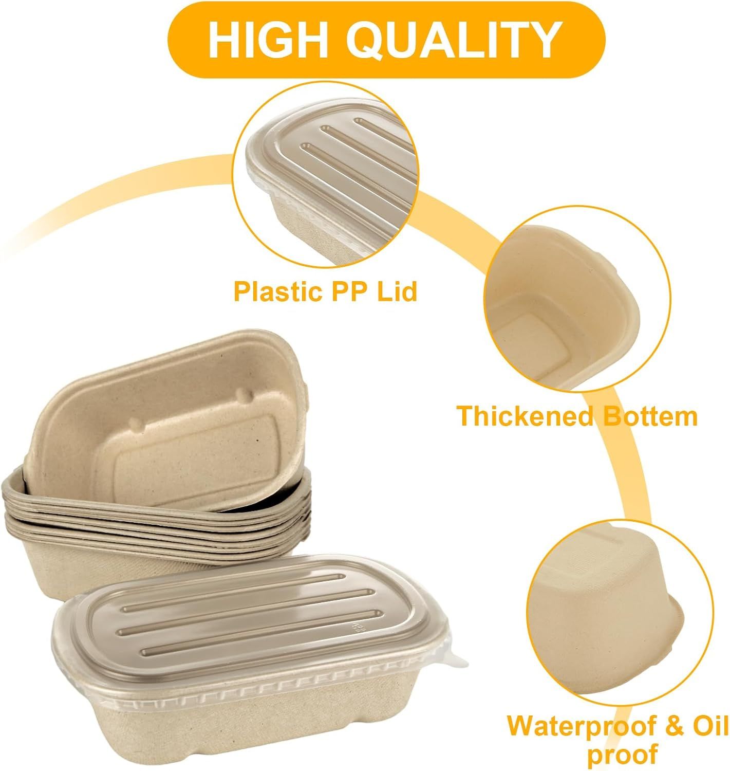Buy Plastic Free Eco Friendly Bagasse Sugarcane Food Takeaway Container ...