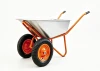 WB6418S Two Wheels Galvanized Tray Wheelbarrow Large Capacity 180kg Load Capacity