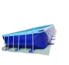 Factory Direct Reinforced Poly Fabric Metal Frame Blue Plastic Inflatable Swimming Pool for Water Funny