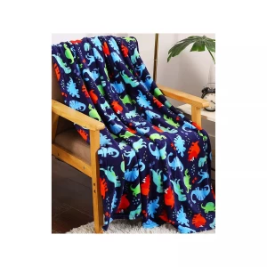 Extra Plush baby blanket and Comfy Microplush Throw Blanket (50" x 60") Dino-Mite