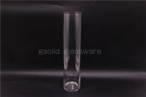 cylinder glass vase for pillar candle holder wedding events banquet table settings and home decoration glass vase factory in China