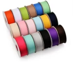 Factory 196 Colors 3-100 MM Width Stocked Polyester Solid Color Grosgrain Ribbon