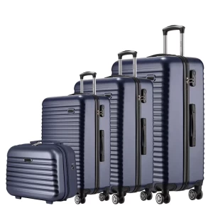 Wholesale Designer Luxury Black 4 Trolley Luggage Box Big Travel Bag Set Abs Luggage