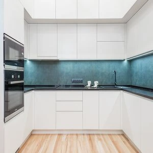 White matt lacquer kitchen cabinet plain design modern kitchen cabinet