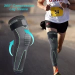 OEM Custom Amazon Hot Selling Elastic Non-slip 3D Knit Positive Compression Full Long Leg Sleeves Knee Brace