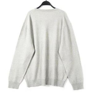 100% Cotton Oversize V-neck Mens Knitting Sweater