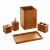 Import 100% Natural Bamboo useful hotel 5 pcs popular classical Luxury Fashion brown Bath Vanity bathroom accessory Set from China