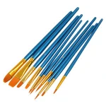 10PCS/Set High Quality Kids Water Color Gouache Drawing Pen Nylon Hair Wooden Handle Paint Brush Multi Function Brushes