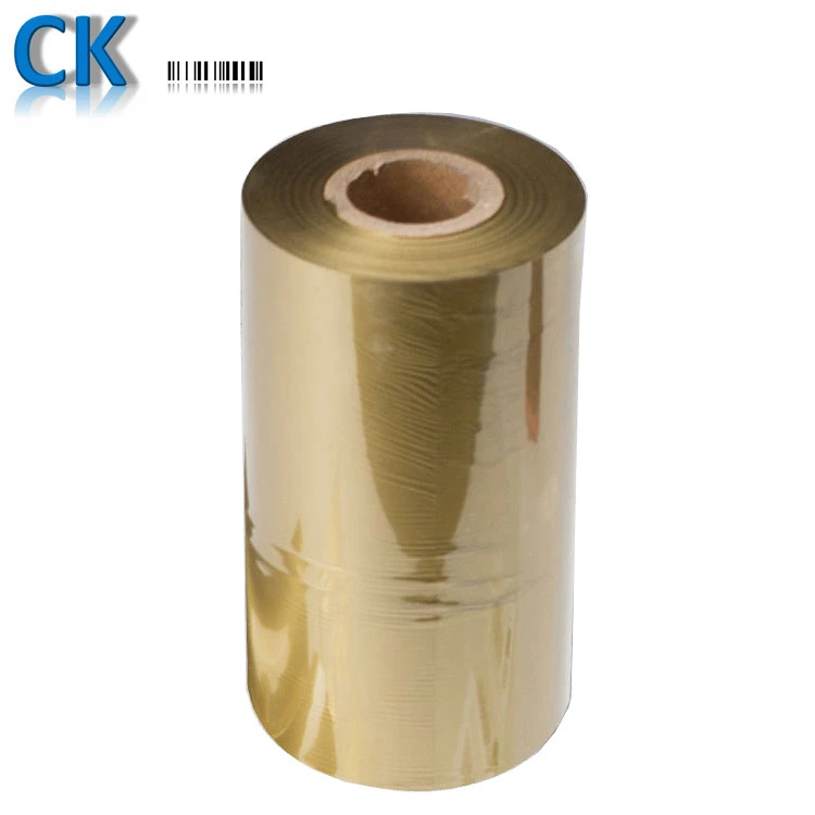 110mm 300m Compatible CK36 Bright glossy finished gold silver thermal transfer resin ribbon for barcode printer