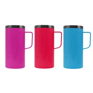 12oz skinny tumbler with handle/Double wall Vacuum insulated sippy cup with holder