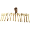 13Pcs Handmade Japanese Style Wooden Soup Spoons Natural Wood Rice Serving Tableware Flatware Set