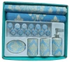 18 Pcs  Bathroom Accessories Set Include Polyester Shower Curtain and Bath Mat and Resin Hook and Ceramic  Accessories
