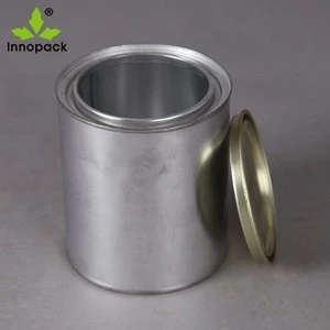 1L metal round paint tin cans with lever cap for engine oil tank