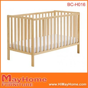 2016 high quality cheapest solid pine wood baby cot / baby crib / baby bed
